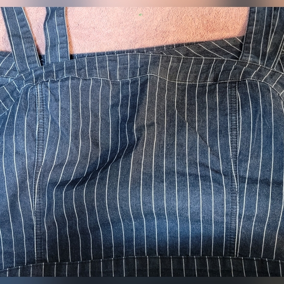 Denim Pinstriped Crop & Pant Set - Picture 5 of 8